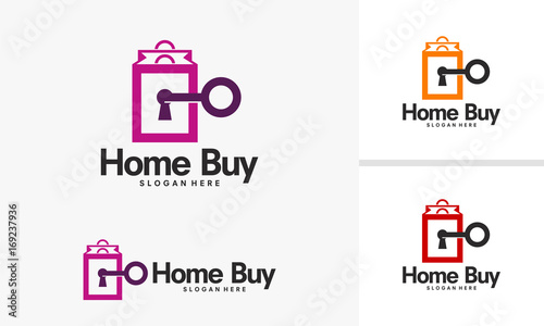 Home Buy Logo designs, Key Shop logo vector