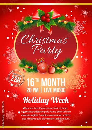 christmas red party poster