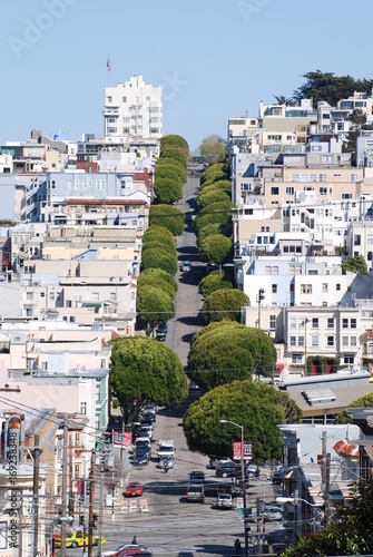 Photography View on street at telegraph hill in San Francisco