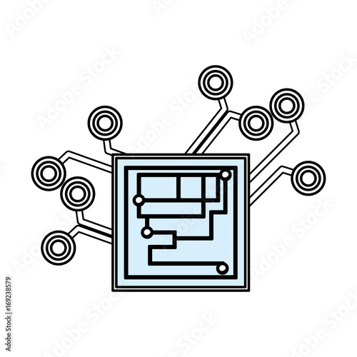 Microchip integrated circuit icon vector illustration graphic design photo