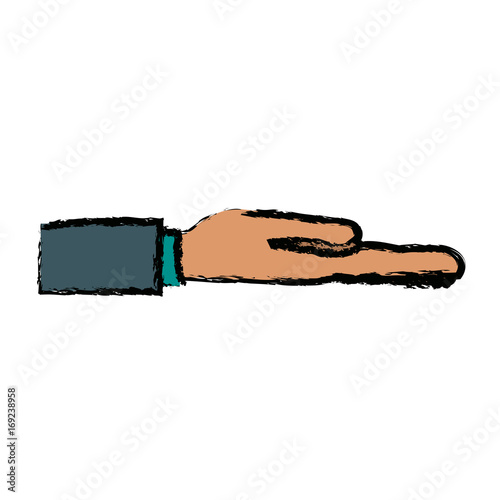 extended hand ready to accept gesture vector illustration