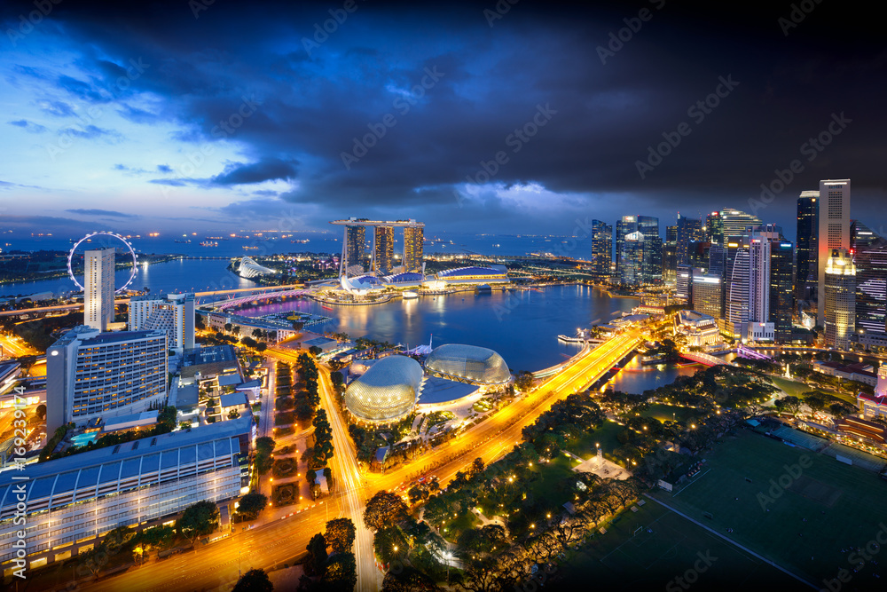 Singapore city skyline, Singapore's business district, Singapore