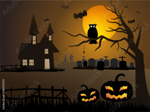 Happy halloween vector illustration.