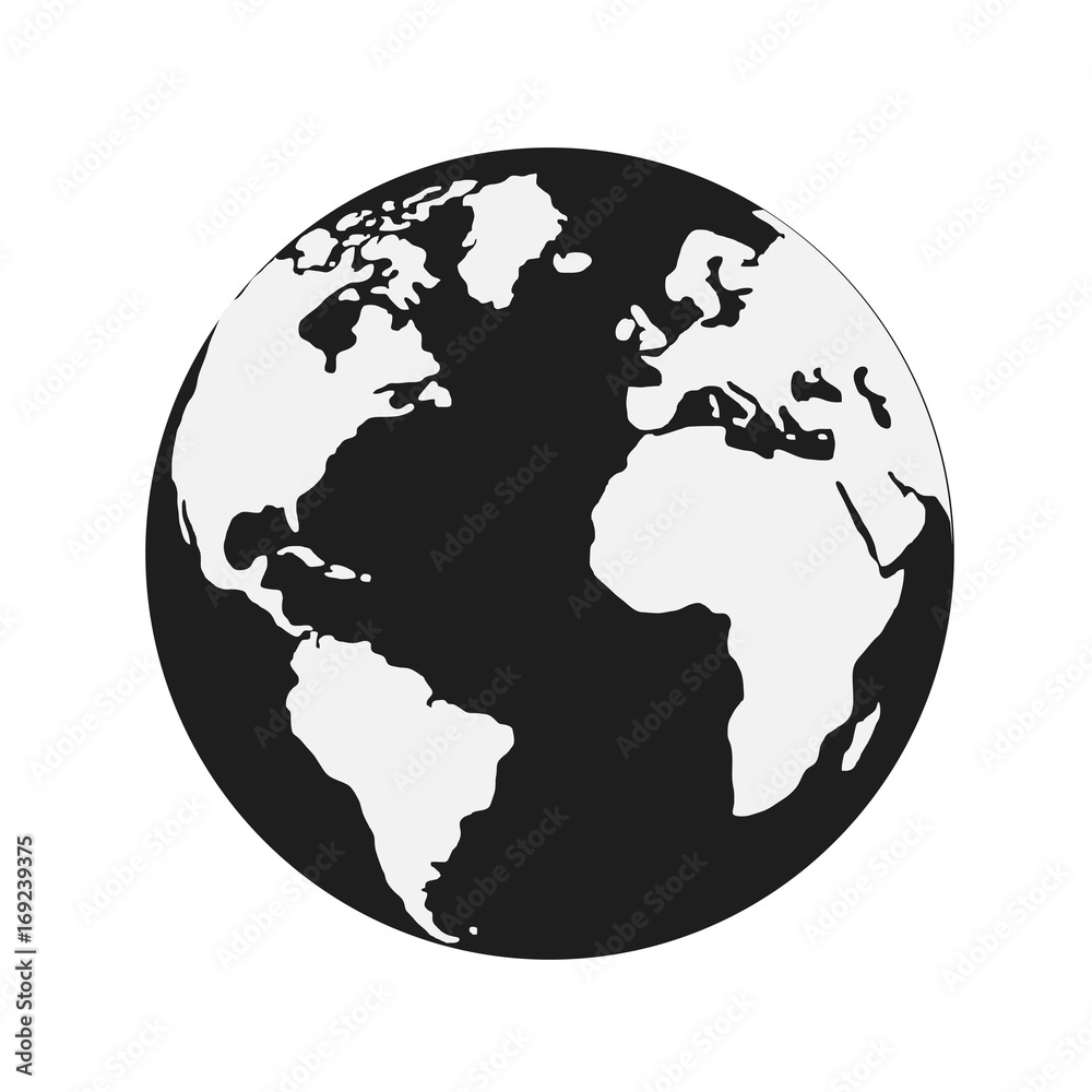 Vector globe icon of the world Vector globe icon of the world