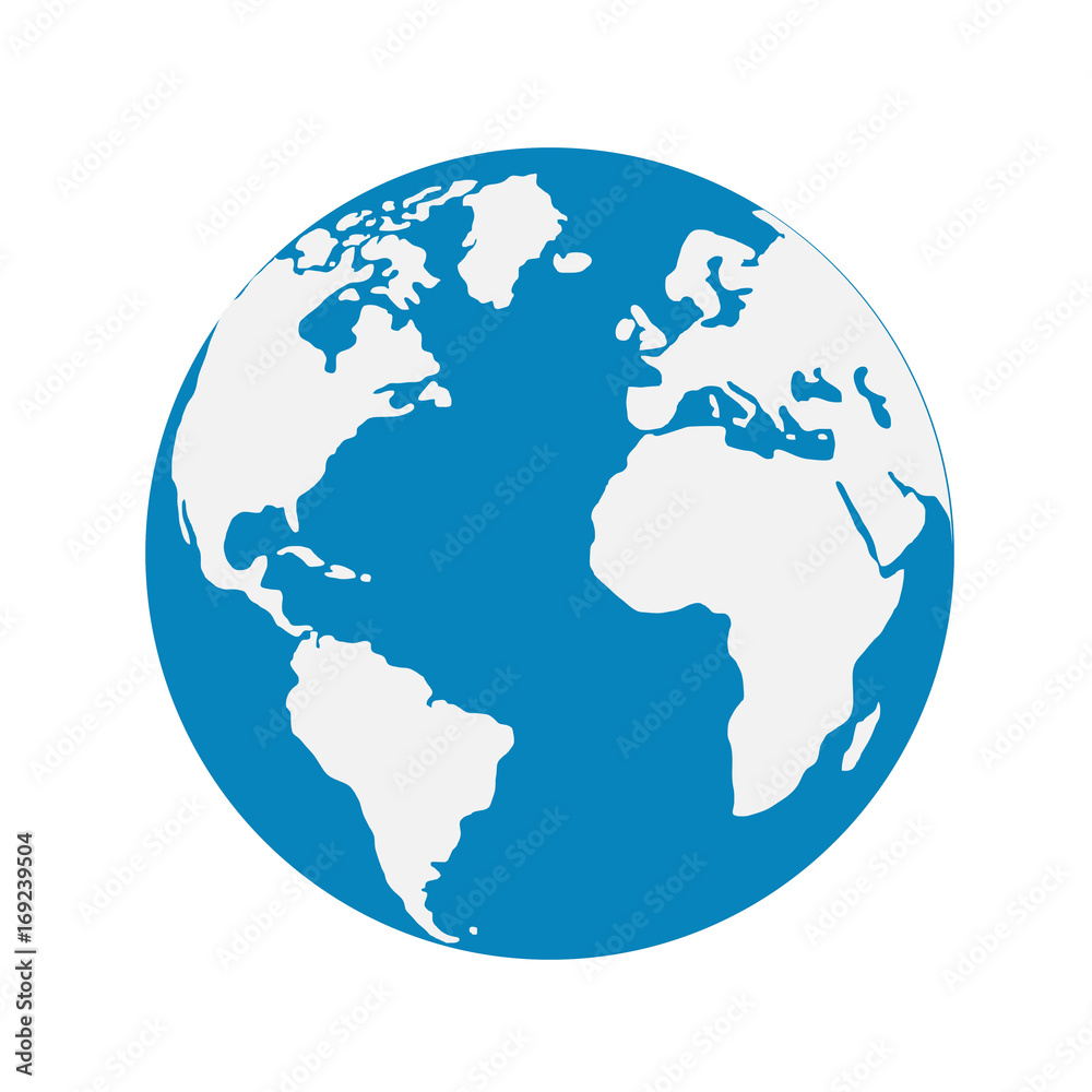 Vector globe icon of the world