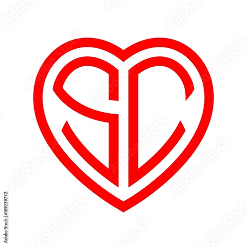 initial letters logo sc red monogram heart love shape Free Download initial letters logo sc red monogram heart love shape - GFXLoad