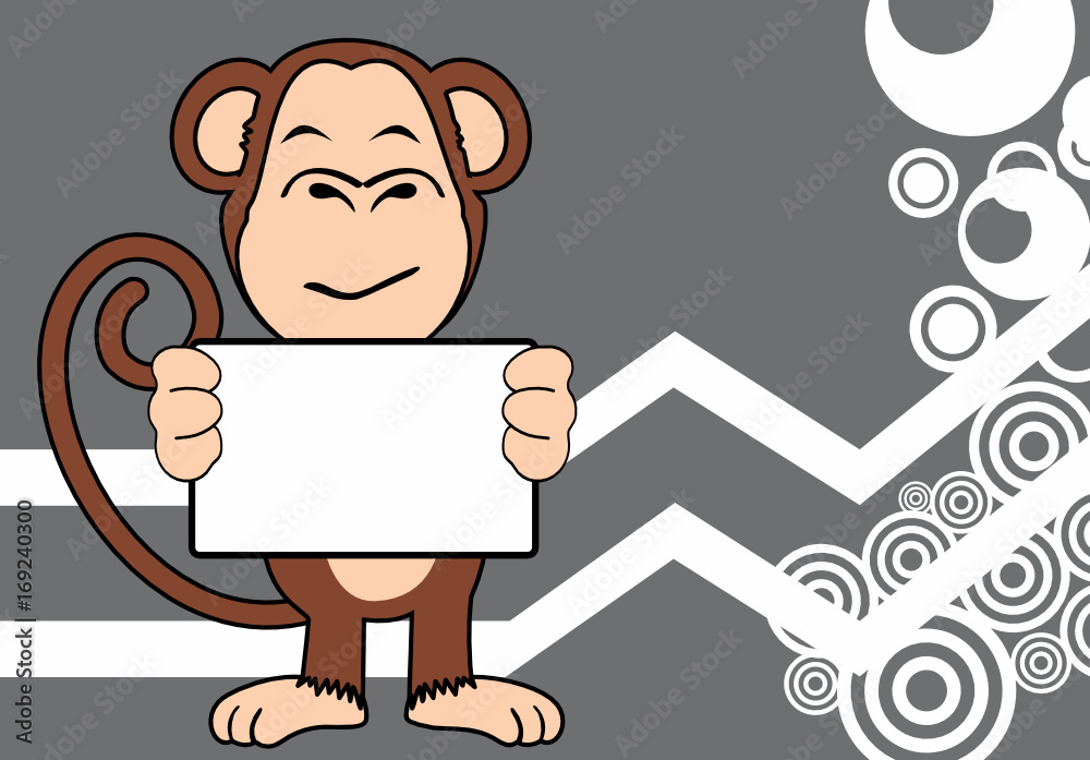 funny monkey expression cartoon background in vector format very easy to edit