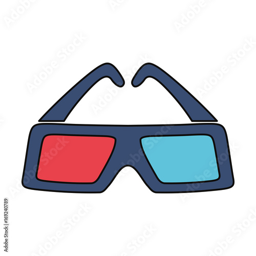 Cinema 3d glasses icon vector illustration graphic design