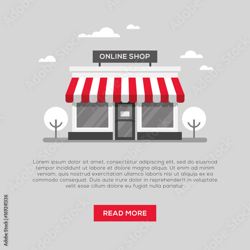 Storefront illustration in flat style