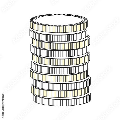 Coins piled up icon vector illustration graphic design