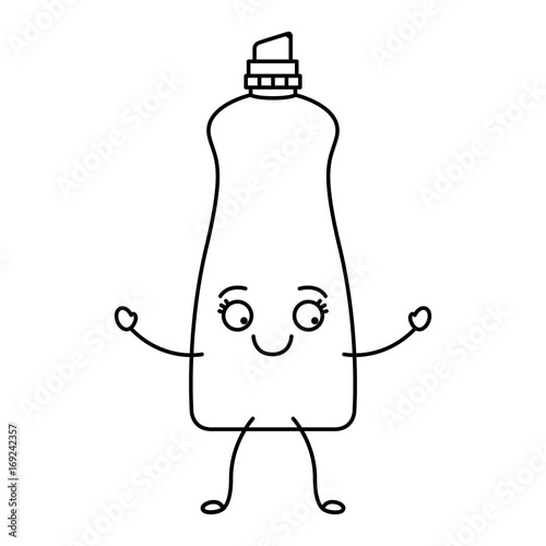 monochrome cartoon silhouette of cloth softener bottle