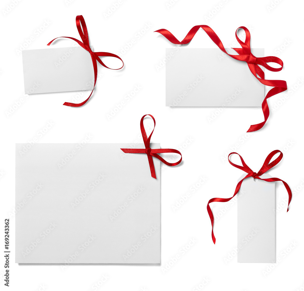 ribbon bow card note chirstmas celebration greeting StockFoto Adobe