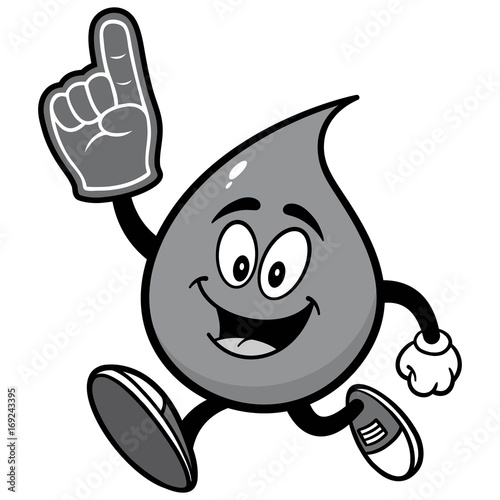 Water Drop Running with Foam Finger Illustration