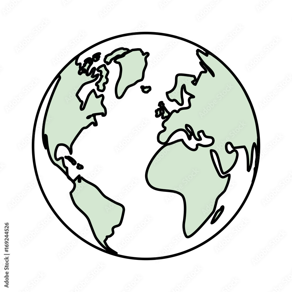 Earth planet symbol icon vector illustration graphic design