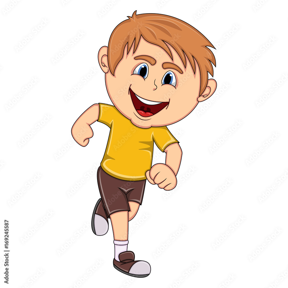 A boy running cartoon A boy running cartoon
