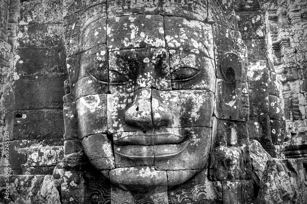 Angkor Wat Cambodia Stone Face Carving