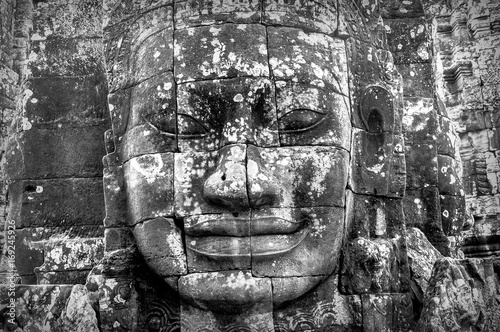 Obraz na płótnie Angkor Wat Cambodia Stone Face Carving w salonie