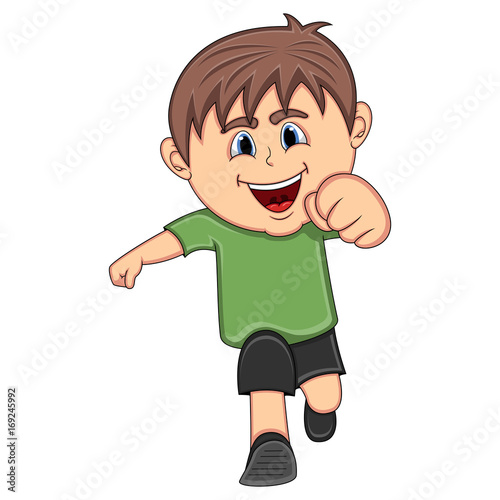 A boy running cartoon