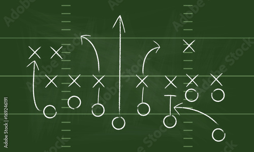 Vector Football Play. Football America. NFL American football formation tacticson. American football field tactics. Touchdown.