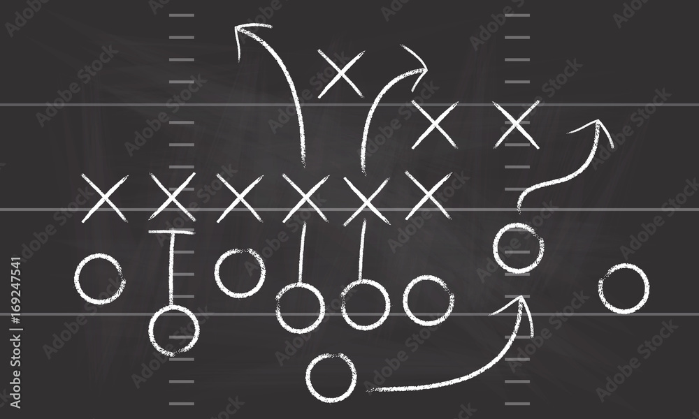Vector Football Play. Football America. NFL American football formation tacticson. American