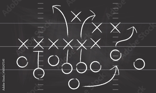 Vector Football Play. Football America. NFL American football formation tacticson. American football field tactics. Touchdown.