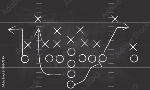 Vector Football Play. Football America. NFL American football formation tacticson. American football field tactics. Touchdown.
