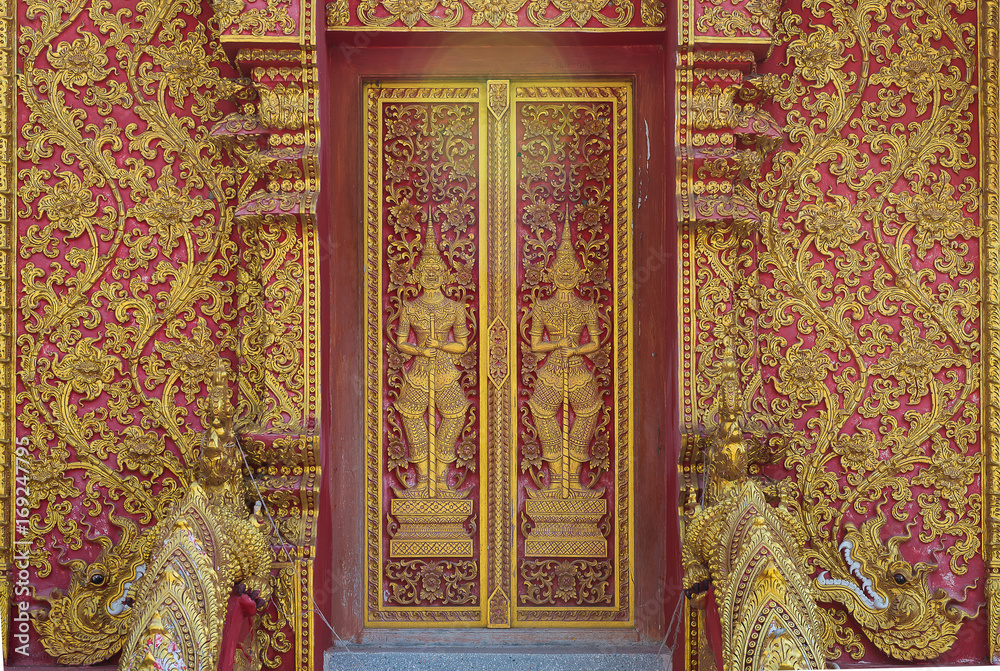 Background of ancient mural in Thai temple