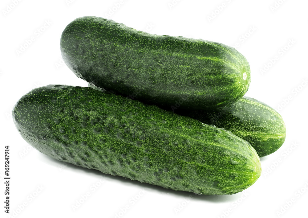 Fresh cucumbers isolated on white Fresh cucumbers isolated on white