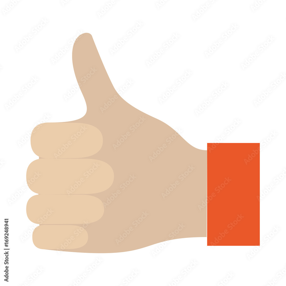 colorful silhouette of right hand thumb up colorful silhouette of right hand thumb up