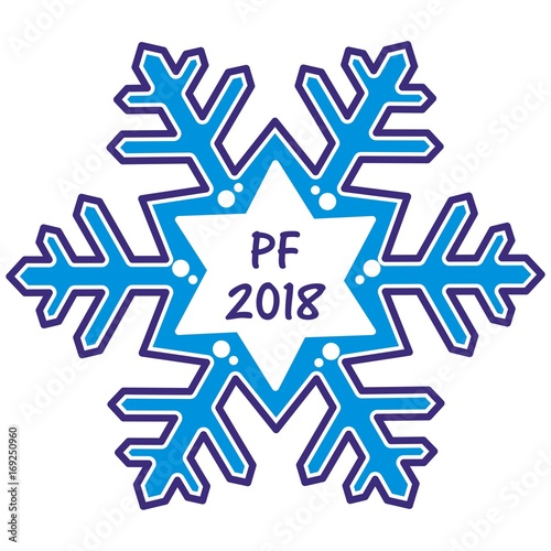 PF 2018, vector icon, snowflake