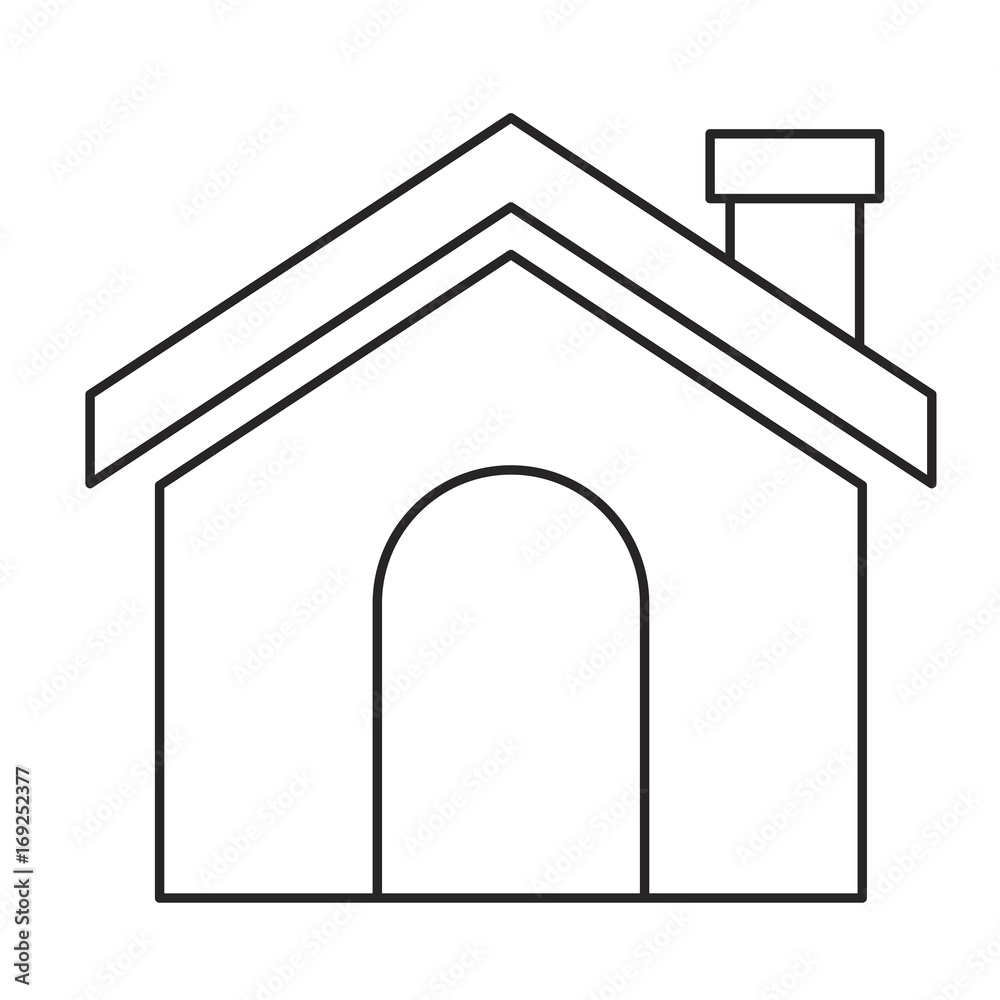 Fototapeta premium monochrome silhouette of house with chimney