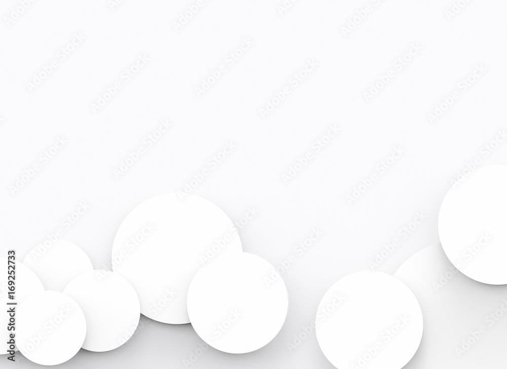 3d rendering. white circles on the wall background with copy space 3d rendering. white circles on the wall background with copy space