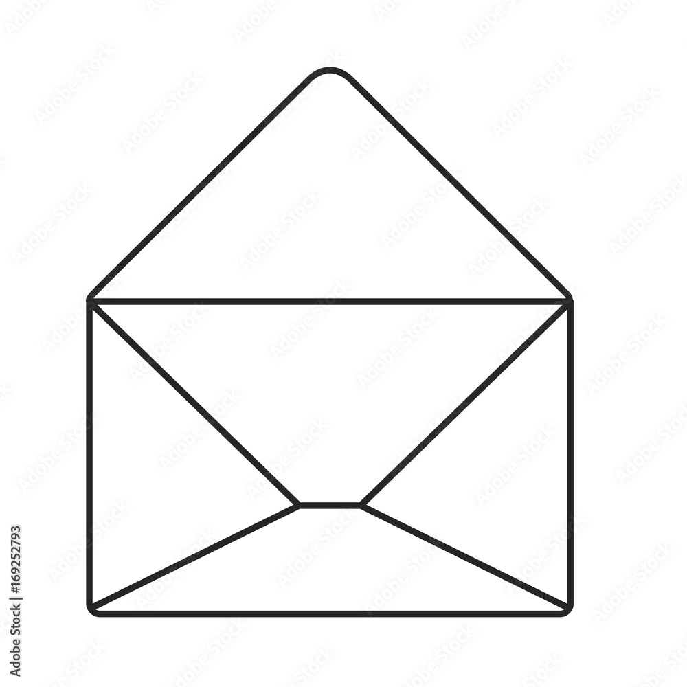 monochrome silhouette of opened envelope monochrome silhouette of opened envelope