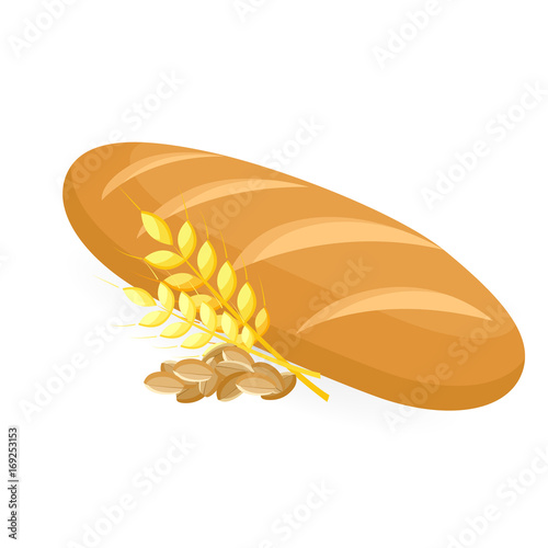 Fresh bread. Vector illustration.