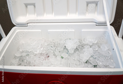 Tapeta close up on ice inside cooler
