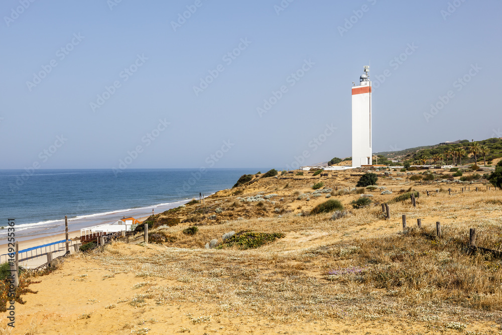 Lighthouse at Costa de la Luz in Spain