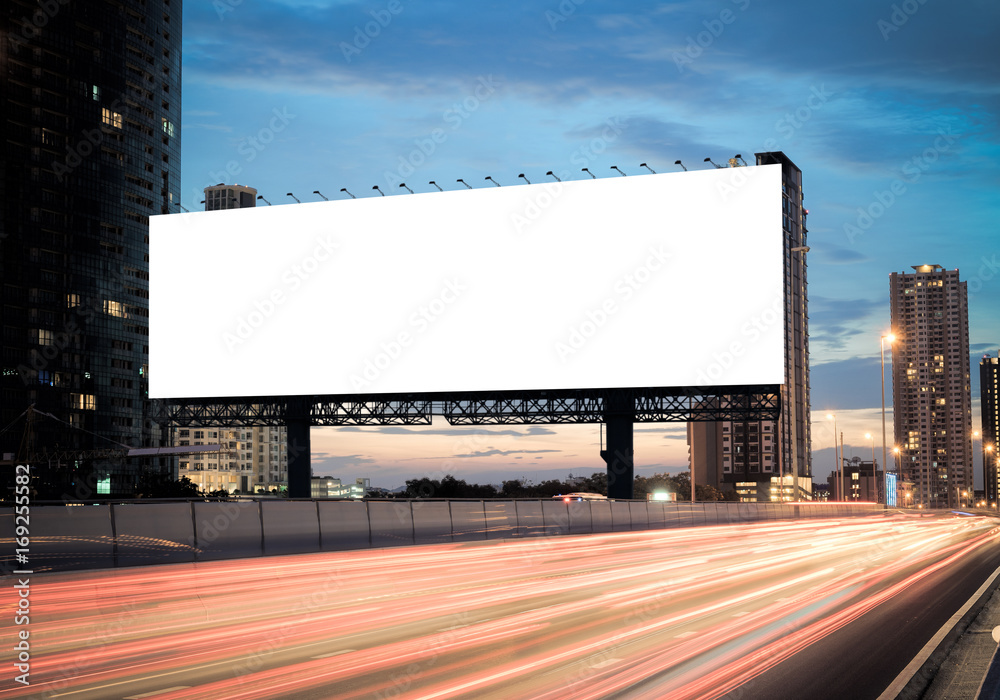 billboard blank  in city - obrazy, fototapety, plakaty 