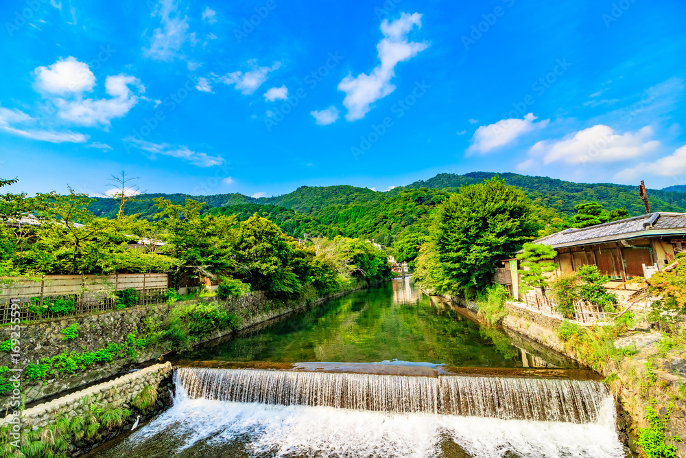 Naklejka premium 京都 嵐山 中之島地区