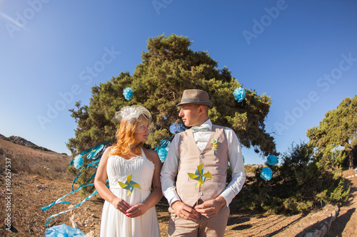 Bride and Groom have fun in their wedding day