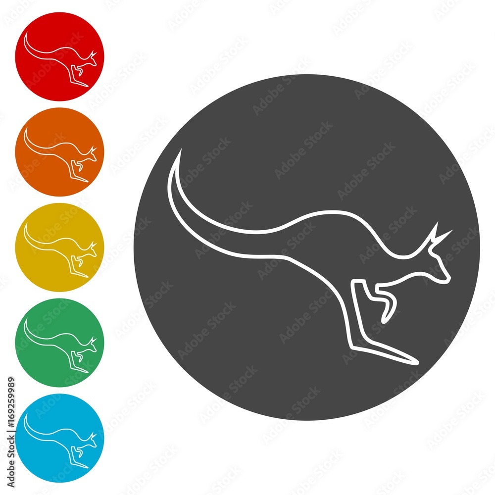 Kangaroo icons set - Illustration Kangaroo icons set - Illustration