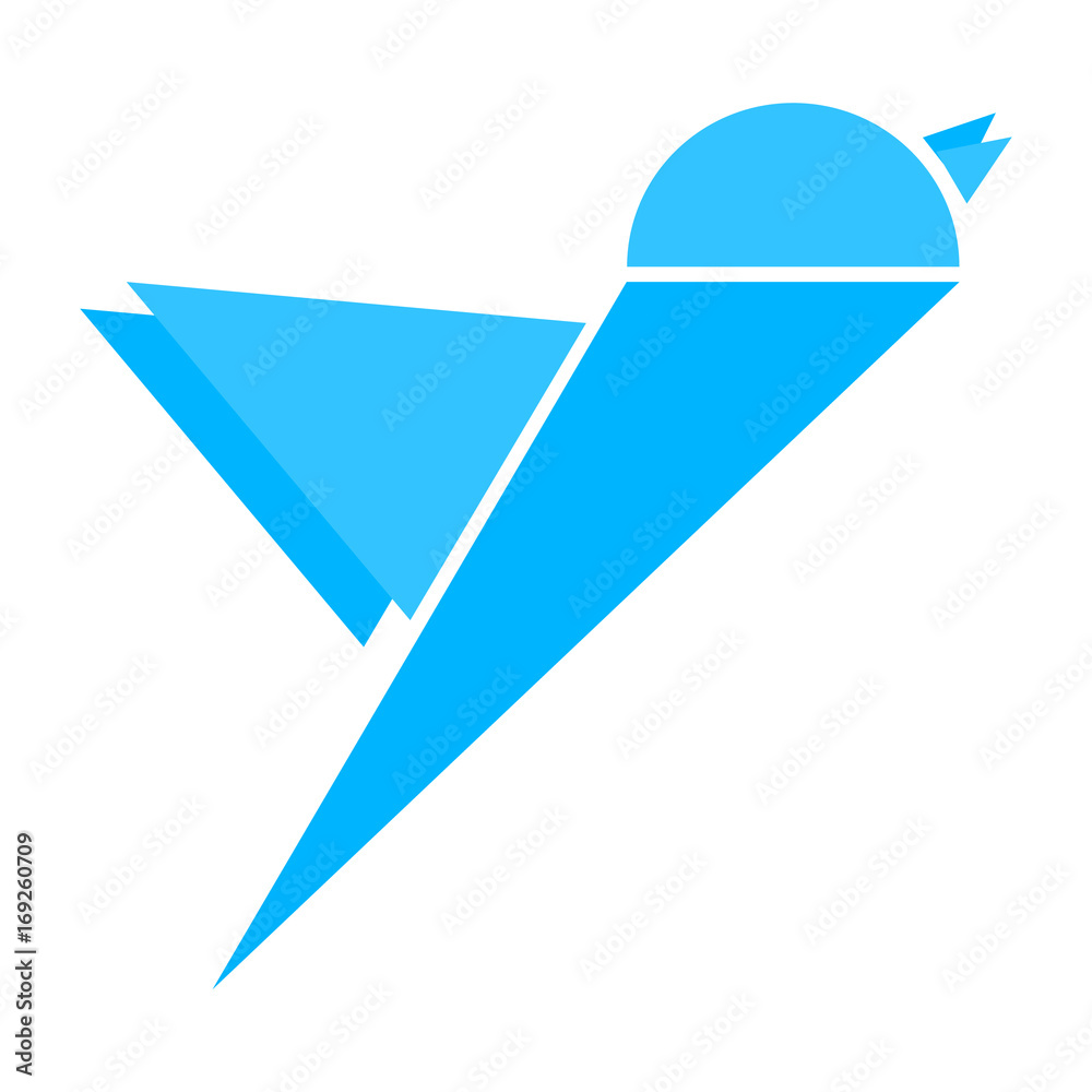 Paper blue bird. The idea of origami birds Paper blue bird. The idea of origami birds