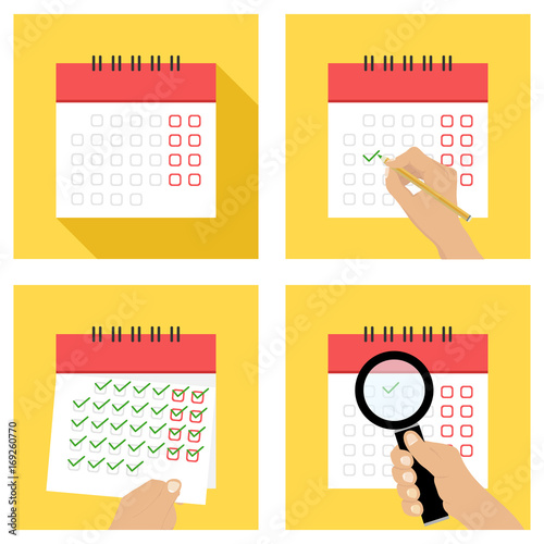 Calendar, tear-off calendar, put the date in the calendar