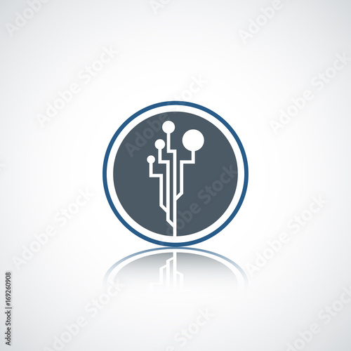 Abstract technology business company logo.