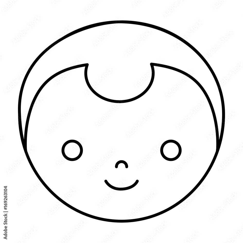 cartoon boy face icon over white background vector illustration