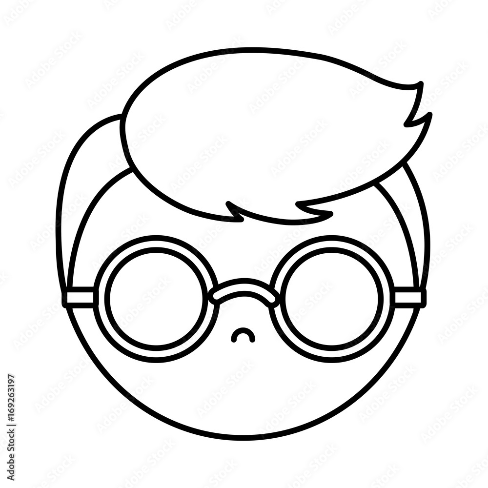 boy with glasses icon over white background vector illustration boy with glasses icon over white background vector illustration