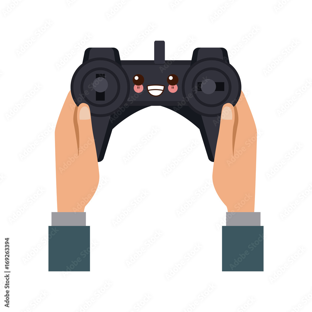 hands holding control remote advanced for drones vector illustration hands holding control remote advanced for drones vector illustration