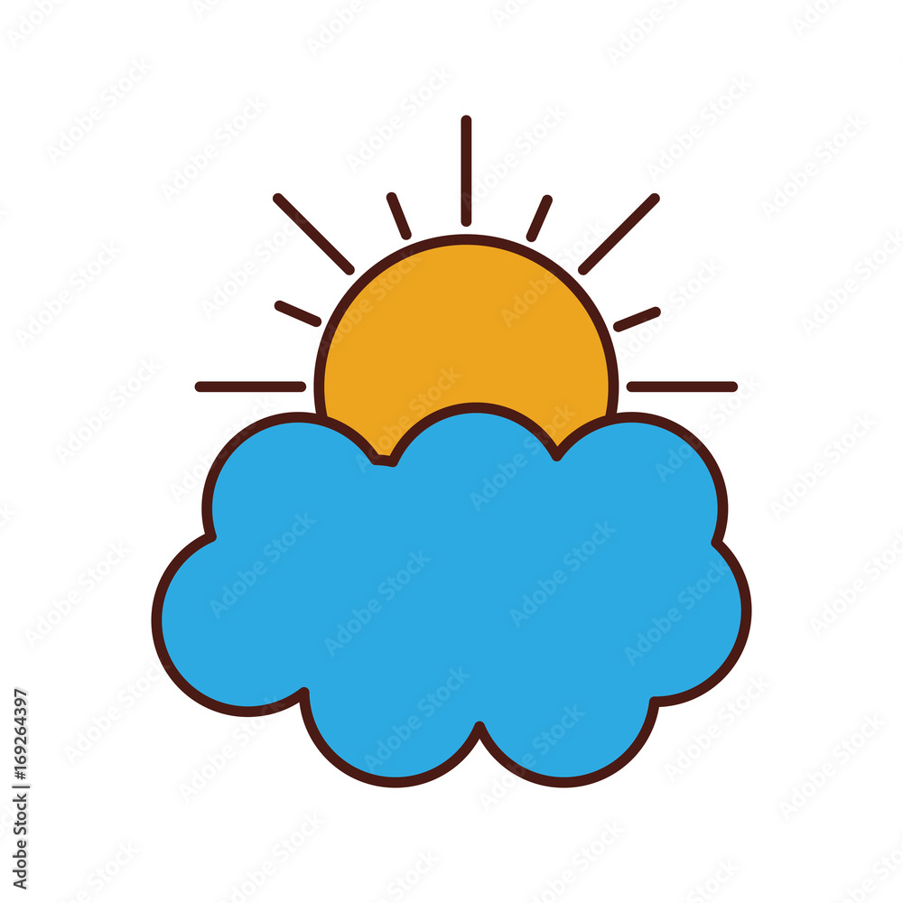 summer sun with cloud vector illustration design summer sun with cloud vector illustration design
