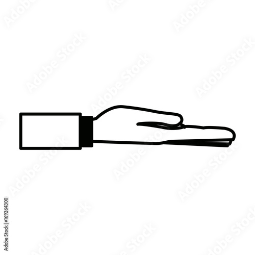 extended hand ready to accept gesture vector illustration