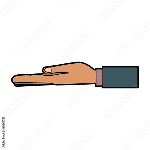 extended hand ready to accept gesture vector illustration