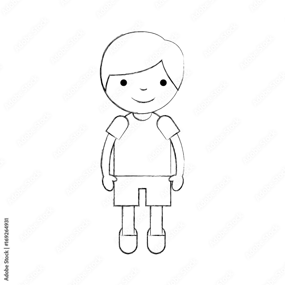 cute boy avatar character vector illustration design